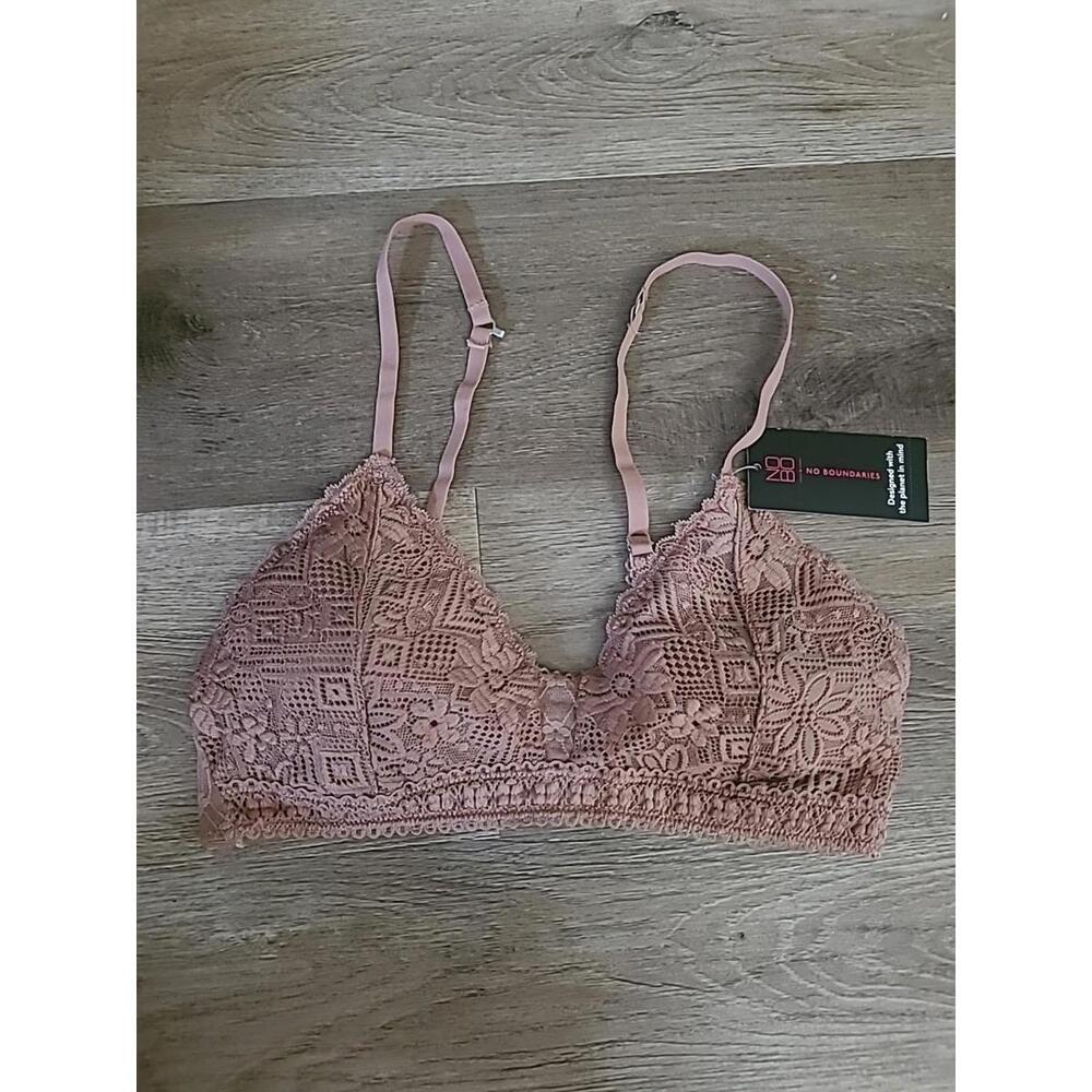 No Boundaries Tan Lace Bralette Womens Large NWT